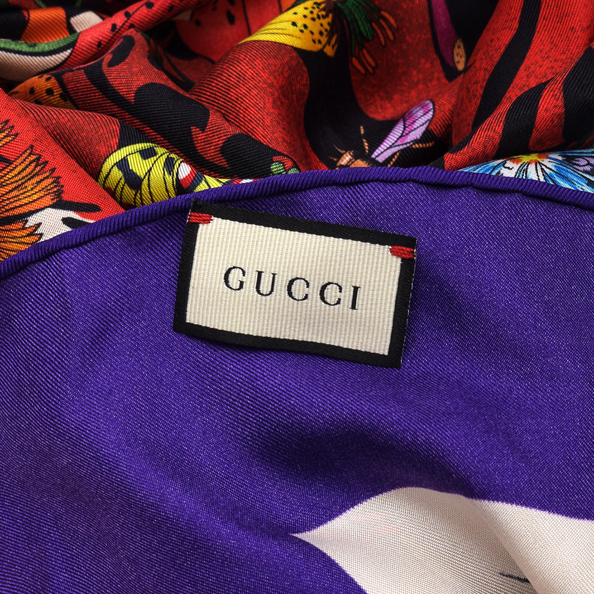 Gucci - Current Flora Tiger Print Silk Scarf